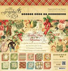 Graphic 45 Twelve (12) Days Of Christmas 12x12 Inch Paper Pad