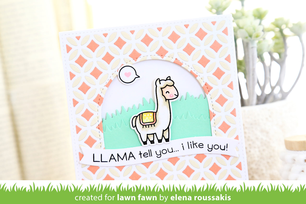 Lawn Fawn Llama vertelt je - grasmaaisels