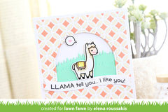 Lawn Fawn Llama vertelt je - grasmaaisels