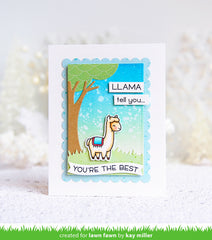 Lawn Fawn Llama vertelt je - grasmaaisels
