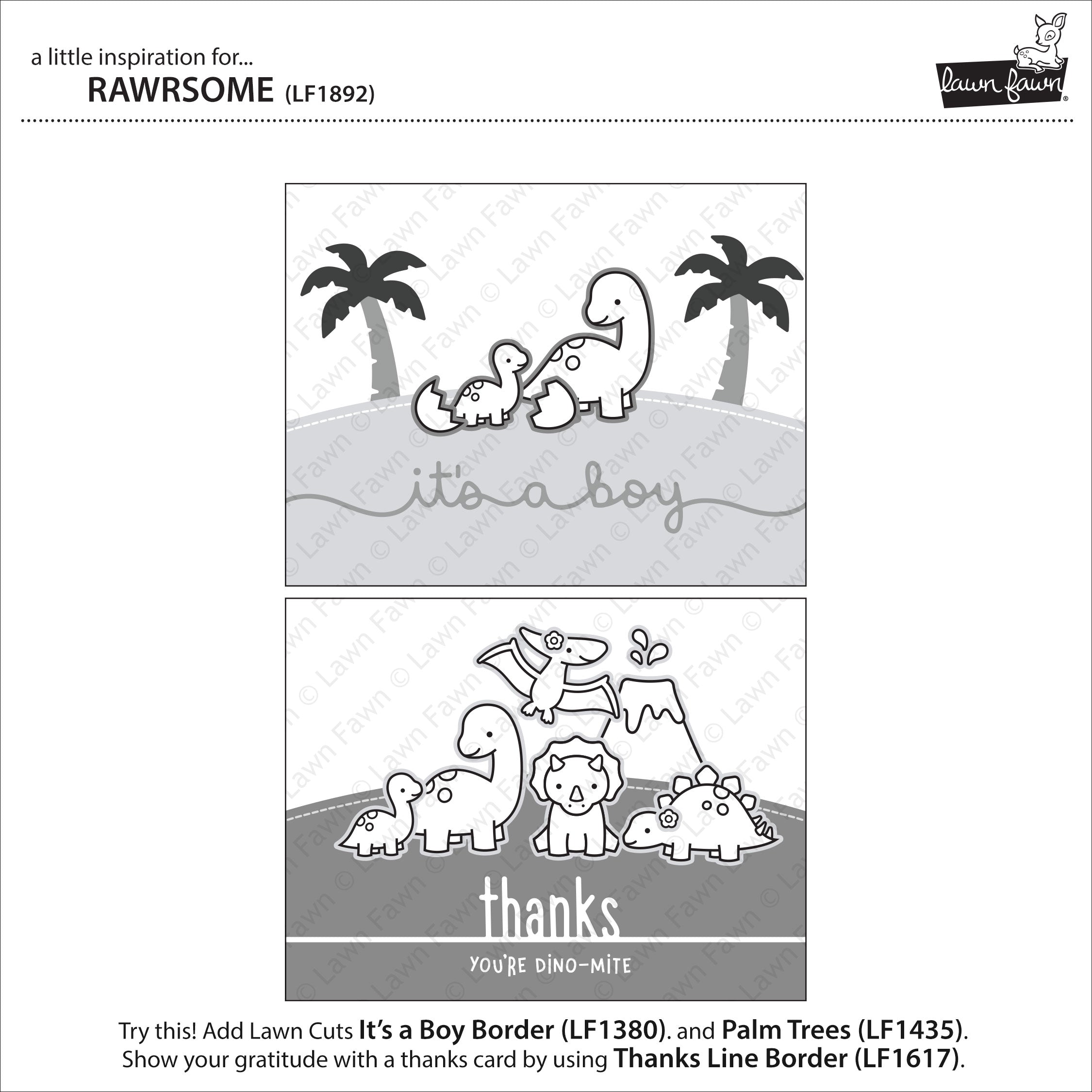 Lawn Fawn RAWRSOME Stamp
